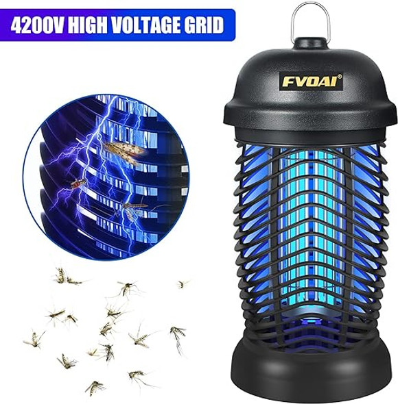 FVOAI Bug Zapper Electronic Mosquito Zapper Fly Zapper Outdoor Indoor - BLACK