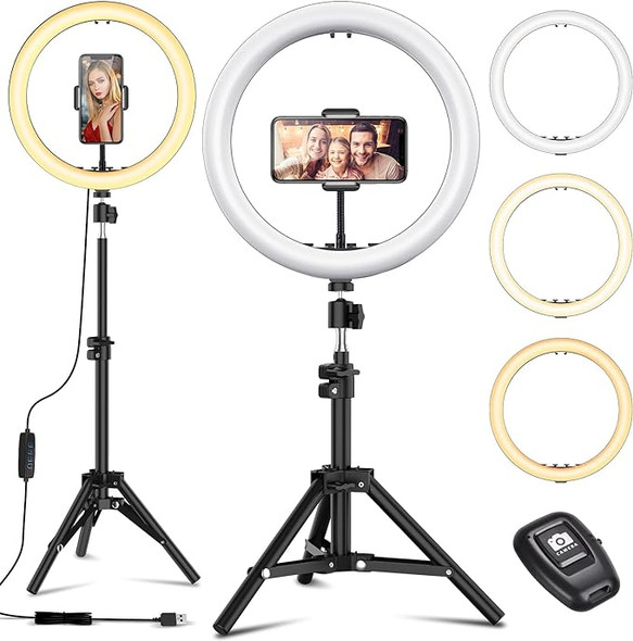 EYON 12'' Selfie Ring Light Tripod Stand Dimmable Desktop SMN-12 - Black