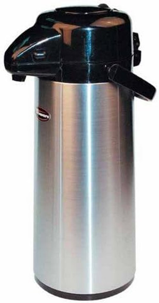 Winco Glass lined Airpot 2.2 Liter AP-522 - Silver/Black