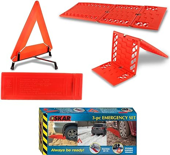 Koolatron Oskar 3 Piece Emergency Kit Roadside Assistance Set OVEK3-AZ - Red