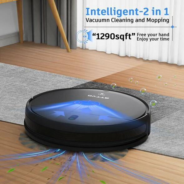GTTVO Robot Vacuum Cleaner 2 in 1 Mopping No Remote/Accessories BR150 - BLACK