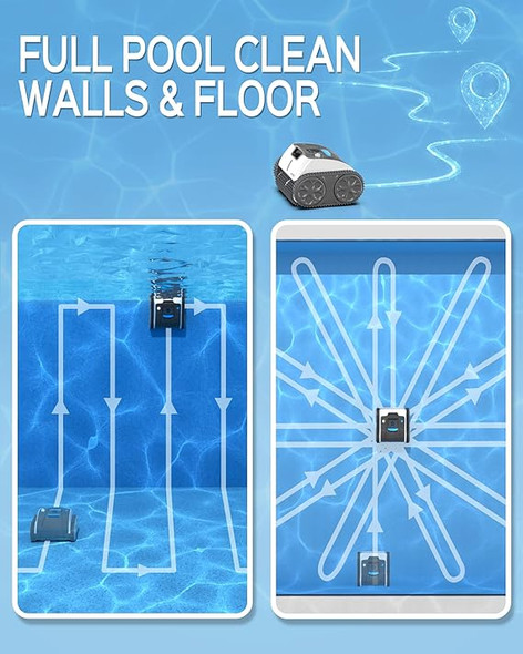 WYBOT Robotic Pool Cleaner Ground Pools up to 60 FT Cordless WY3312 - Black