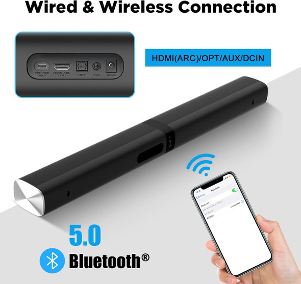 Assistrust Wired & Wireless Sound Bars for TV, Bluetooth 5.0