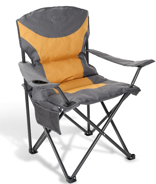 ARROWHEAD OUTDOOR Portable Folding Camping Quad Chair Tan & Gray KKS0207U