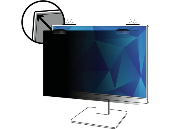 3M Privacy Screen Filter Black - For 24.5" Widescreen LCD Monitor - 16:9 -