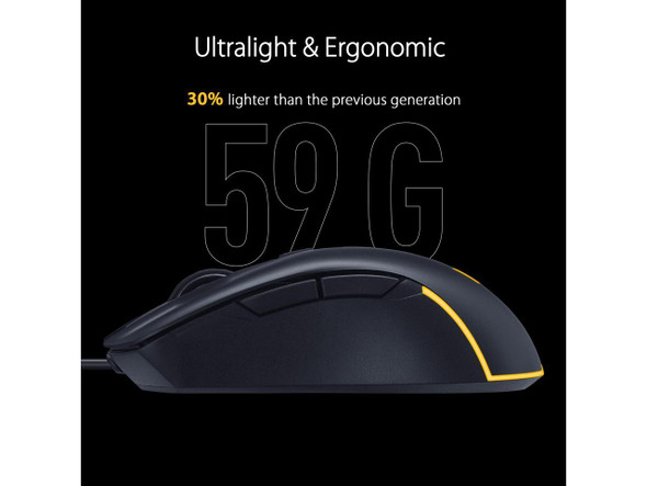 ASUS TUF Gaming M3 Gen II ultralight 59-gram wired gaming mouse, IP56 dust and