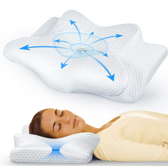 Emircey Adjustable Neck Memory Foam Pillows WHITE SMALL/STANDARD EDK010RQ