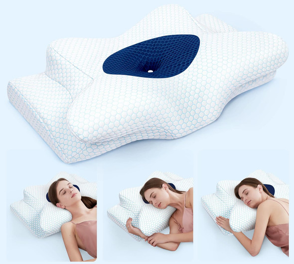 Emircey Adjustable Neck Pillows for Pain Relief Sleeping Hollow Contour Pillow