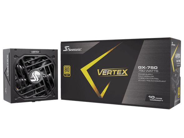 Seasonic VERTEX GX-750, 750W 80+ Gold, ATX 3.0 & PCIe 5.0 Ready, Full-Modular,