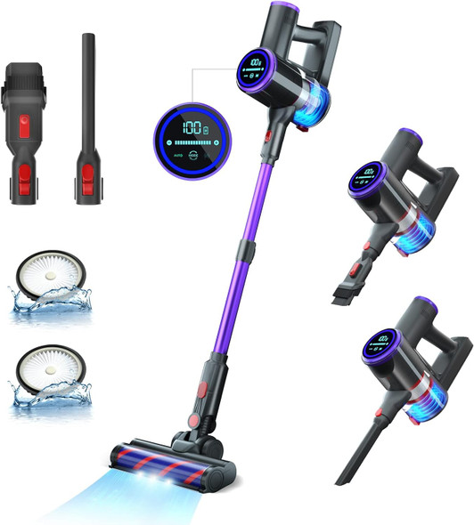 UDON Cordless Stick Lightweight Vacuum Cleaner 350W C825 - Purple UDON Cordless Stick Lightweight Vacuum Cleaner 350W C825 - Purple