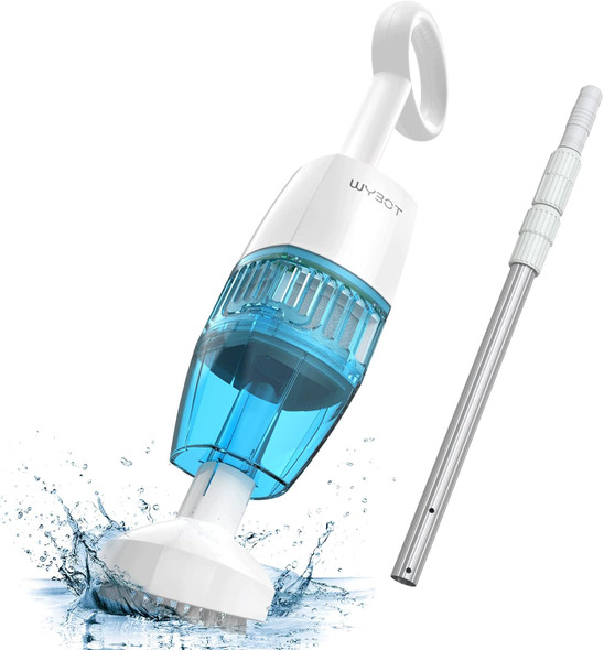 WYBOT 2023 Upgrade Handheld Pool Vacuum with Telescopic Pole - White
