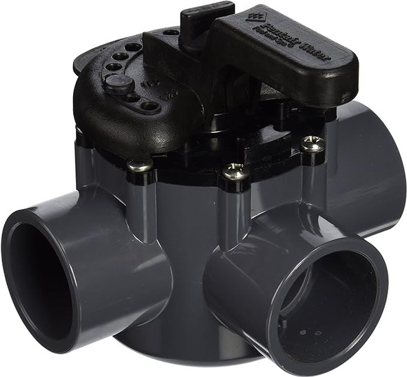 Pentair 263037 3-Way PVC 1-1/2 inch 2 inch slip Pool Spa Diverter Valve - Black