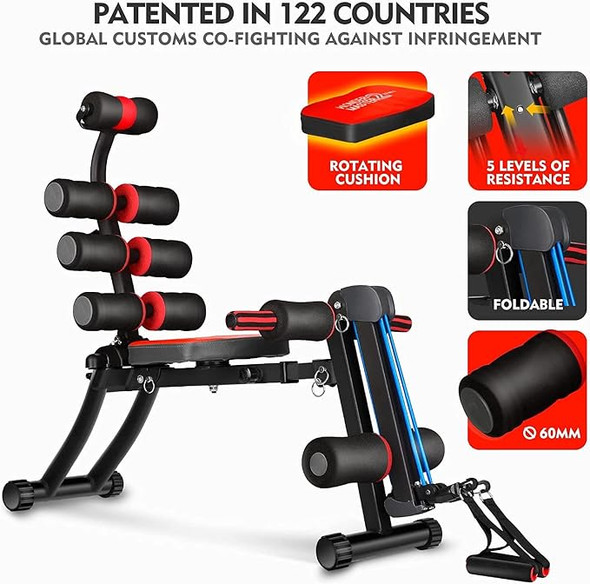 MBB Ab Slim Multi-Functional Yoga Fitness Chair Exercise LS-119E - Red/Black