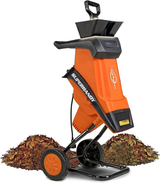 SuperHandy Leaf Shredder Mulcher Corded Electric 17:1 Reduction GUT018 - Orange