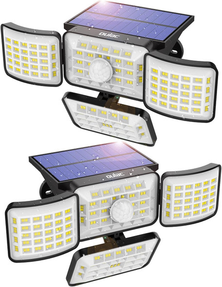 Oulac Solar Outdoor Motion Sensor Lights, 250 LED, 2 PACK - BLACK