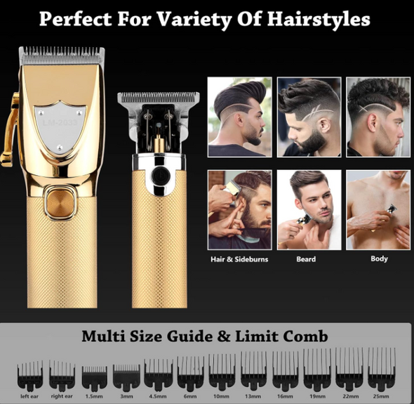 Saoilli Professional Hair Trimmer for Men Stainless Steel GOLD LM-2033