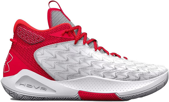 UA HOVR HAVOC 5 CLONE BASKETBALL SHOES 3024979-100 WHITE/RED M7 W8.5