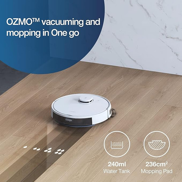 ECOVACS Deebot OZMON7 Robot Vacuum and Mop Cleaner Laser Navigation - WHITE