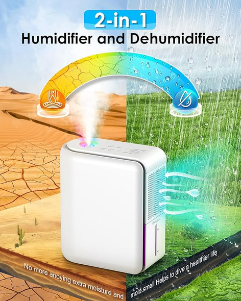 Hipilove Dehumidifier and Humidifier Combo 2 in 1 Humidifiers Combo - WHITE