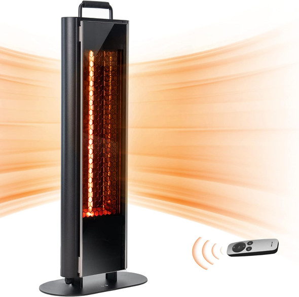 EAST OAK 1500W Patio Heater Portable Electric3 Heating Levels UTH22002 - BLACK
