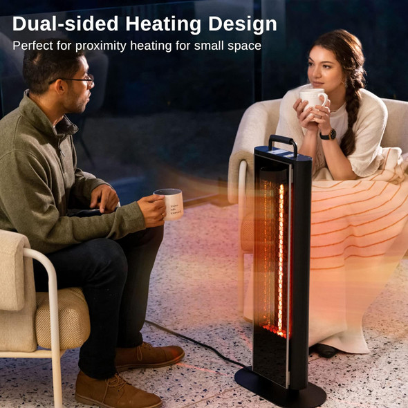 EAST OAK 1500W Patio Heater Portable Electric3 Heating Levels UTH22002 - BLACK