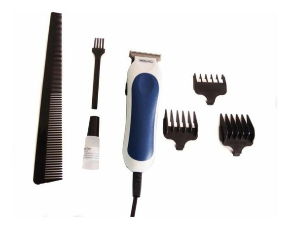 Wahl 9307-108 Mini T-Pro Corded T-Blade Hair Beard Precision Trimmer- WHITE/BLUE