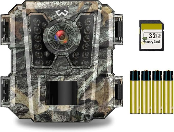 GEVSYUE Mini Trail Camera 1080P Game Hunting Cam Night Vision Motion Activated