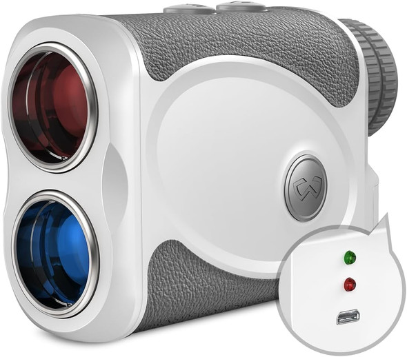 WOSPORTS Golf Rangefinder, 800 Yards Laser Range Finder 6X Magnification - WHITE WOSPORTS Golf Rangefinder, 800 Yards Laser Range Finder 6X Magnification - WHITE