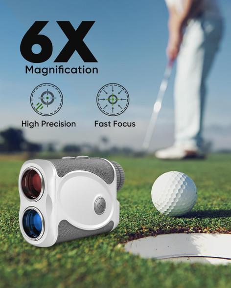 WOSPORTS Golf Rangefinder, 800 Yards Laser Range Finder 6X Magnification - WHITE WOSPORTS Golf Rangefinder, 800 Yards Laser Range Finder 6X Magnification - WHITE