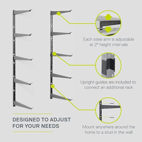 Delta Cycle & Home DELTA Heavy Duty Wood and Lumber Storage Rack - BLACK