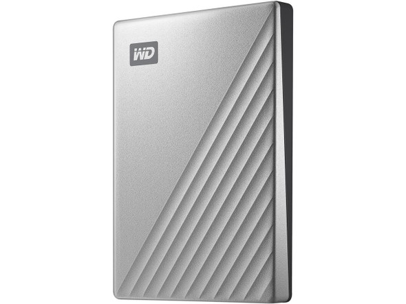 WD 1TB Silver My Passport Ultra Portable Storage External Hard Drive USB-C for