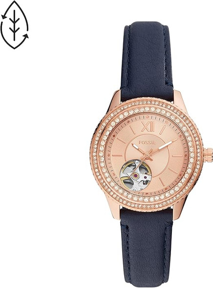 Fossil Stella Crystal-Accented Quartz Watch ME3212 - Rose Gold/Navy