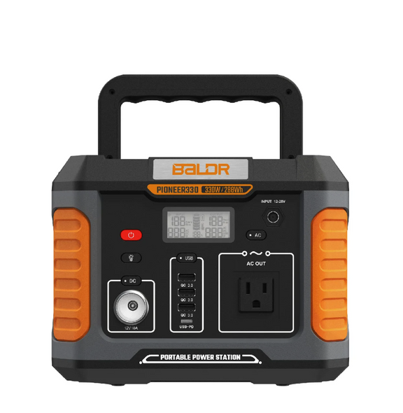 Baldr Pioneer 330 Portable Power Station - Black/Orange