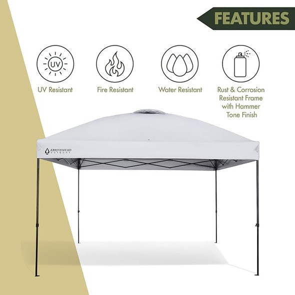 ARROWHEAD OUTDOOR 12’x12’ Pop-Up Canopy & Instant Shelter Easy One Person Setup