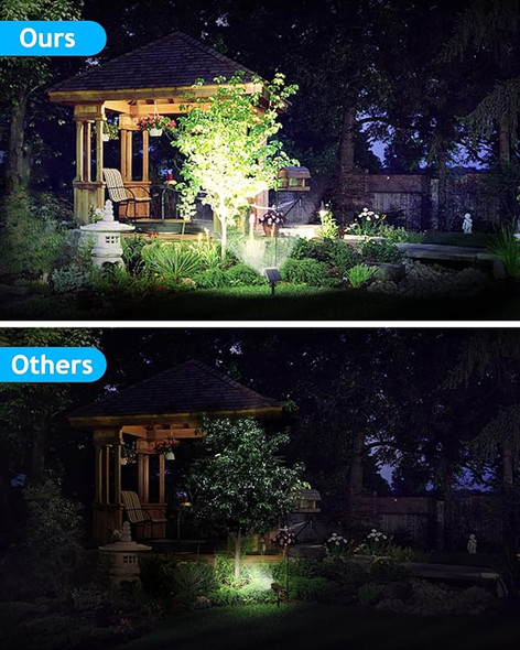 Kaxiida Solar Spot Lights Outdoor Waterproof, 3 Lighting Pack of 6 W131 - WHITE