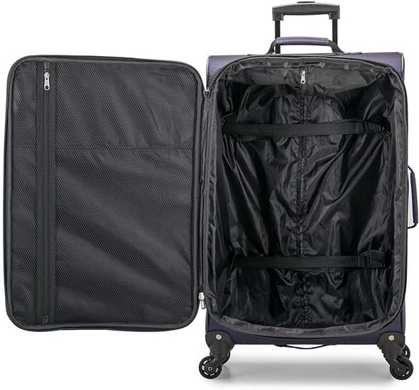 U.S. Traveler Aviron Bay Softside Spinner 3 Piece Luggage US08125L - Purple