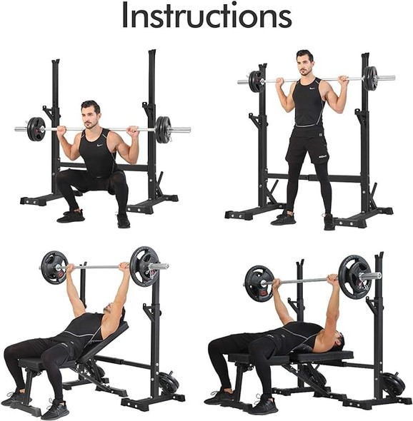 BangTong&Li Squat Barbell Bench Press Home Gym Adjustable Rack HD-SDJ-B - BLACK BangTong&Li Squat Barbell Bench Press Home Gym Adjustable Rack HD-SDJ-B - BLACK