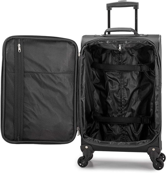 U.S. Traveler Aviron Bay Softside Luggage Spinner Wheels 22" US08125K23 - Black