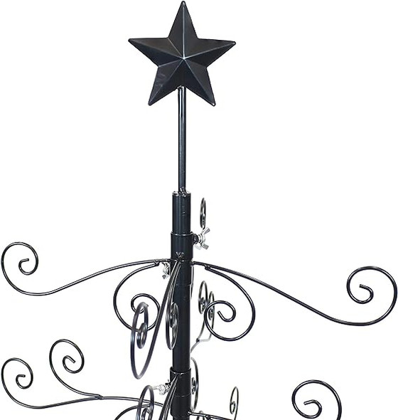 Sunnydaze Noelle 60-Inch H Christmas Black Metal Ornament Tree HMI-665 - BLACK