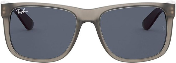 RAY-BAN RB4165 Justin Rectangular Sunglasses - Dark Grey Rubber Transparent