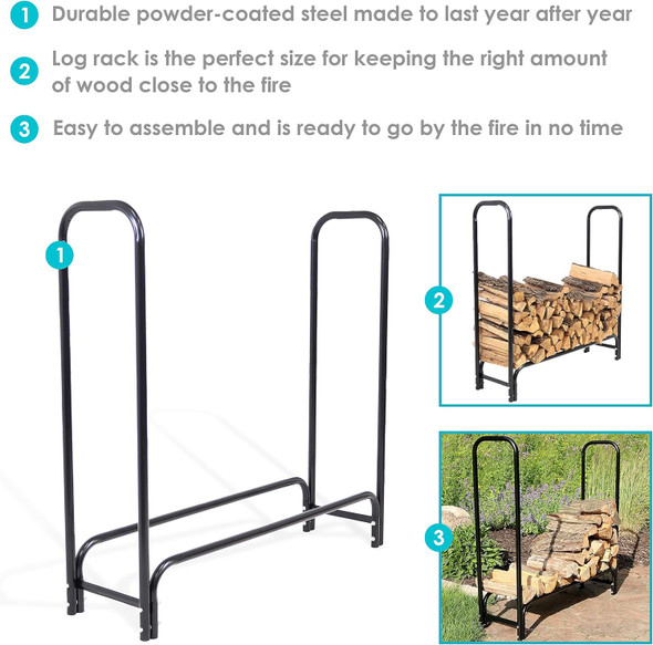 Alloy Steel Fujian Anxi Walden Crafts Co. Firewood Log Rack - BLACK