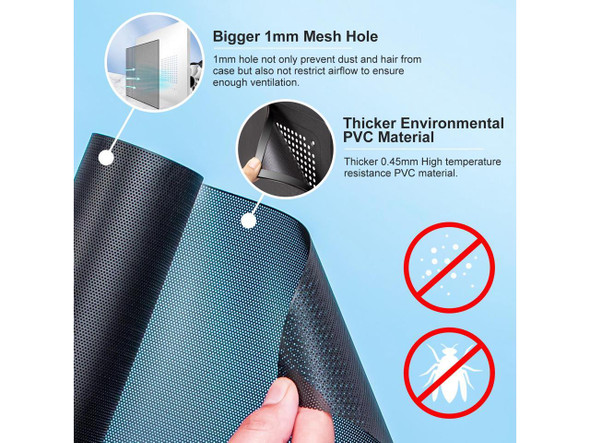 2-Pack 500x500mm 19.68inch DIY Computer PC Case and Fans PVC Dustproof Mesh