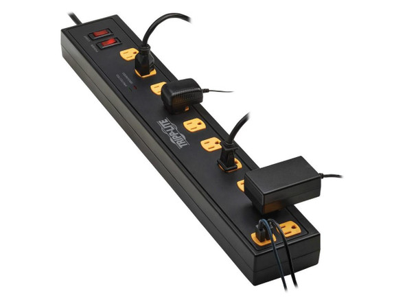 Tripp Lite SURGE PROTECTOR 10-OUTLET 2-USB SWIVEL LIGHT BARS 10FT CORD BLACK