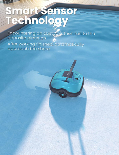 WYBOT Osprey200 Cordless Robotic Pool Cleane, 180μm Fine Filter WY1102 - Blue