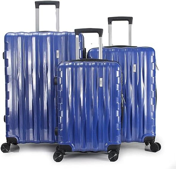 Mirage Luggage Ariel ABS Hard shell Lightweight 3 Piece Set ML-115 - Navy Blue