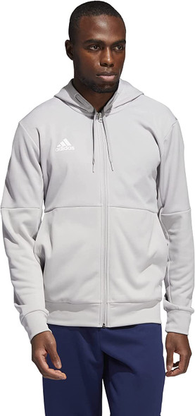 FQ0077 Adidas Team Issue Full Zip Men's Jacket Grey Two Mel/ White XL