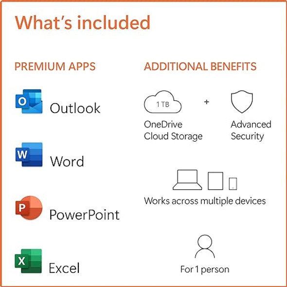 Microsoft 365 Personal 12-Month Subscription 1 person Word/Excel/PowerPoint