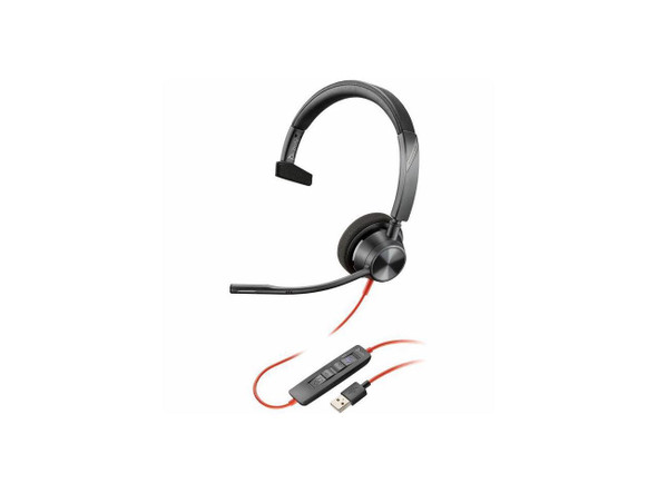 Poly Blackwire 3310 Headset - Mono - USB Type A, Mini-phone (3.5mm) - Wired - 32