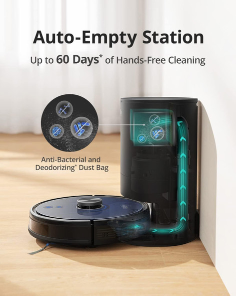 Eufy RoboVac L35 Hybrid+ Robot Vacuum - BLACK w/ Self Emptying Base