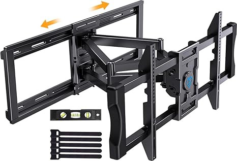 PERLESMITH TV Wall Mount for 37"-85"Large TVs Holds up to 132lbs PSLF6 - BLACK